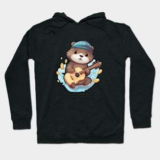 Cute Beaver Playing Guitar Hoodie